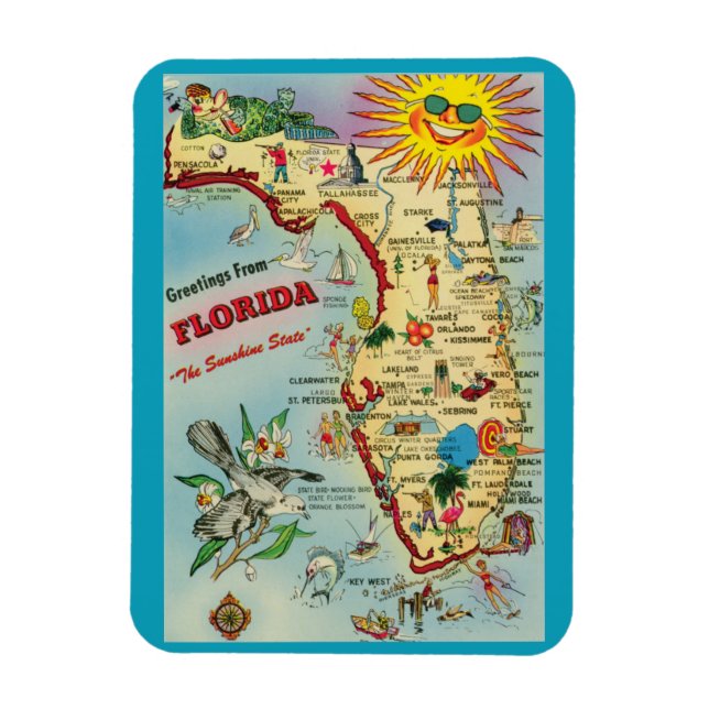Florida Map Magnet (Vertical)