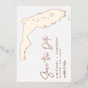 Florida Map Minimalist Script Photo Save The Date
