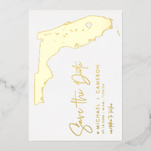 Florida Map Minimalist Script Photo Save The Date