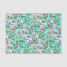Florida Map Preppy Palm Beach Pattern Print