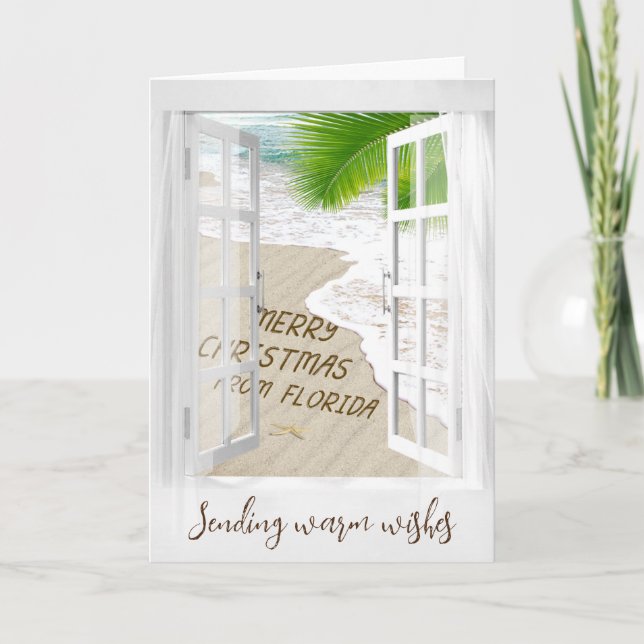 Florida Merry Christmas Window Holiday Card (Front)