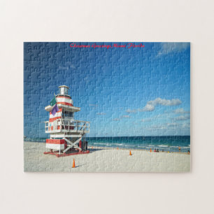 Florida Miami Beach. Christmas Greetings Jigsaw Puzzle