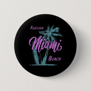 Florida Miami Beach Palms Summer Vacation Family F 6 Cm Round Badge
