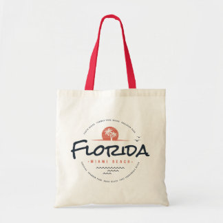 Florida Miami Beach Retro Sunset Palm Tropical  Tote Bag