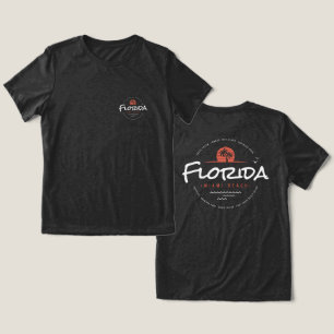 Florida Miami Beach Retro Sunset Palm Tropical Tri-Blend Shirt