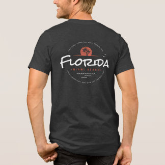 Florida Miami Beach Retro Sunset Palm Tropical  Tri-Blend Shirt