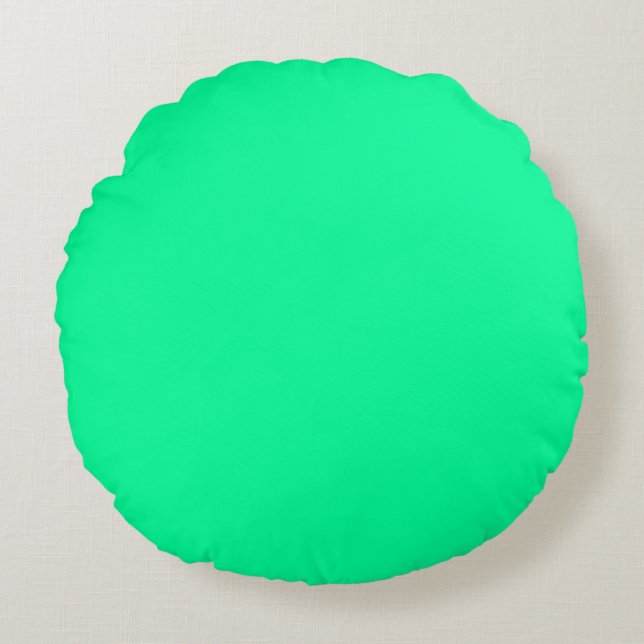 Florida Mint Green solid plain colour Custom Round Cushion (Front)