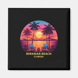 Florida Miramar Beach Shirt Colourful Palm Trees B Magnet