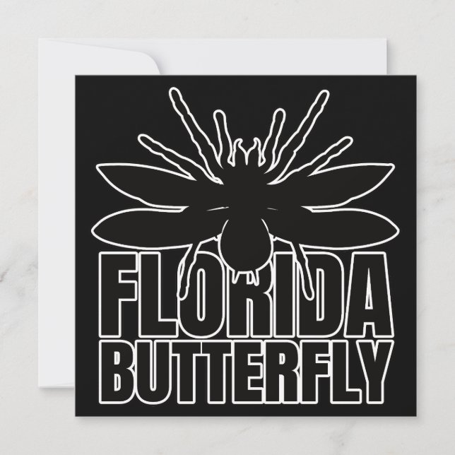 Florida Monster Insect Tarantula Butterfly Invitation (Front)