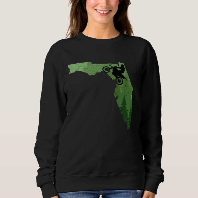 Florida Motocross Bike MX Dirt Biker Floridian Dir Sweatshirt (Front)