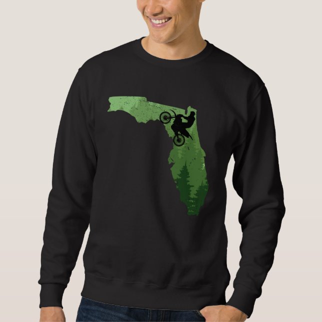 Florida Motocross Bike MX Dirt Biker Floridian Dir Sweatshirt (Front)