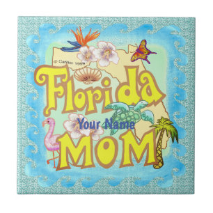 Florida Mum Ceramic Tile