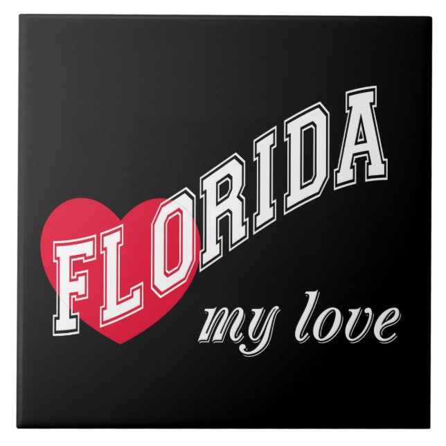 Florida my love ceramic tile (Front)