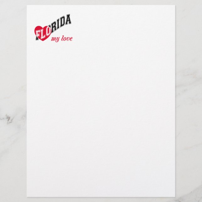 Florida my love custom letterhead (Front)