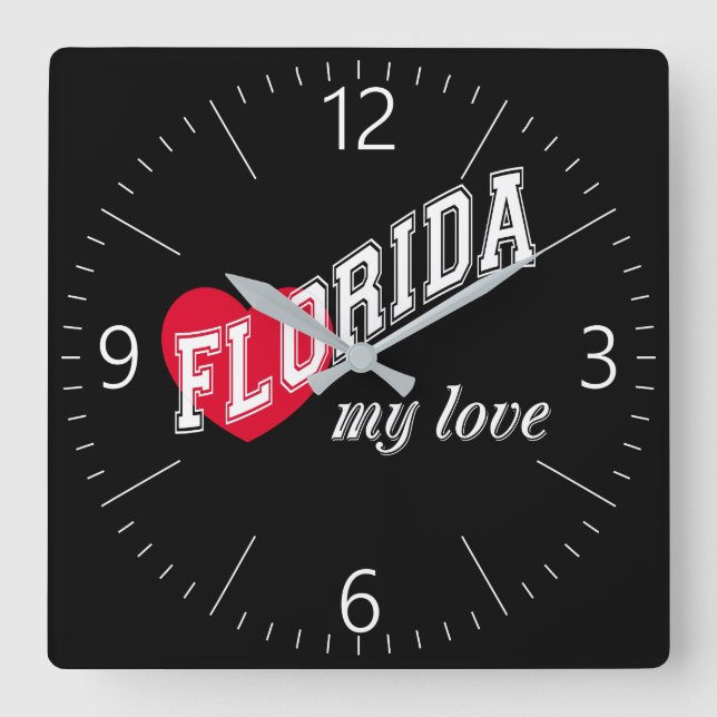 Florida my love square wall clock (Front)