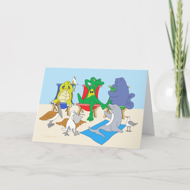 Florida Native Sea Animals Birthday Card (Front)
