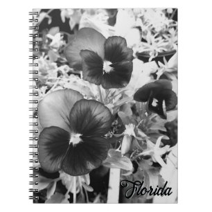 Florida Nature Photo Artistic Monochrome Pansy Notebook