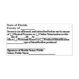 Florida Notary Jurat Self Inking Stamp