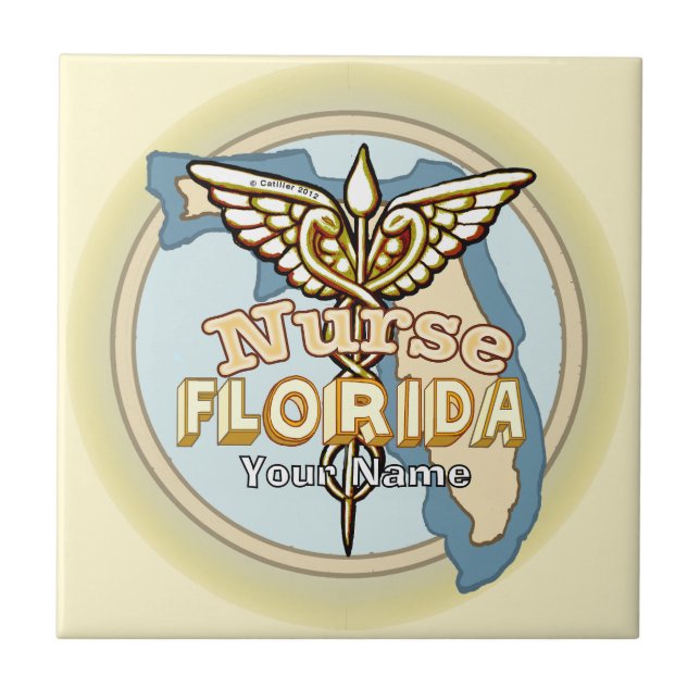Florida Nurse Caduceus Tile (Front)