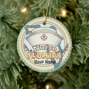 Florida Nurse  Ceramic Ornament