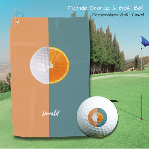Florida Orange and Golf Ball  Towel