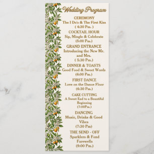 Florida Orange Blossom Floral Wedding Program
