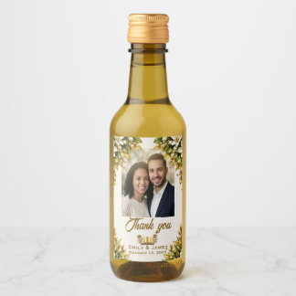 Florida Orange Blossom Photo Wedding Bottle Label