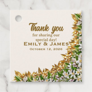 Florida Orange Blossom Wedding Favour Tag