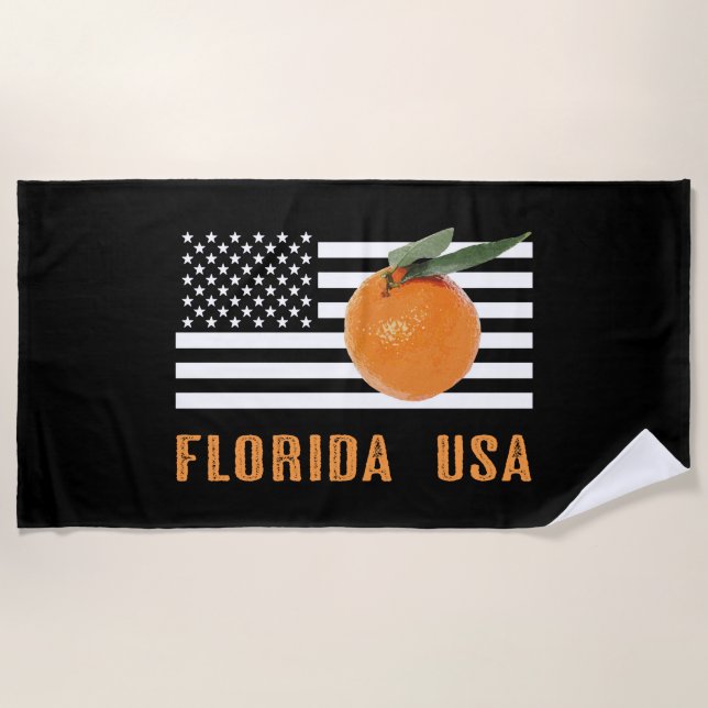 Florida Oranges Beach Towel (Front)