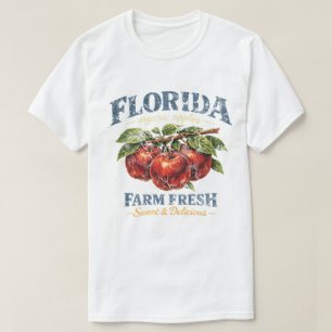 Florida Organic Apples Farm Fresh Vintage T-Shirt