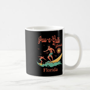Florida P-a-grille Beach Fl Surfer Surfing Fishing Coffee Mug