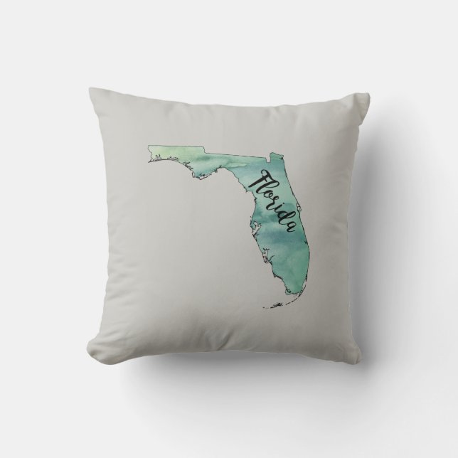  Florida Painting Beach Throw Pillow (Front)