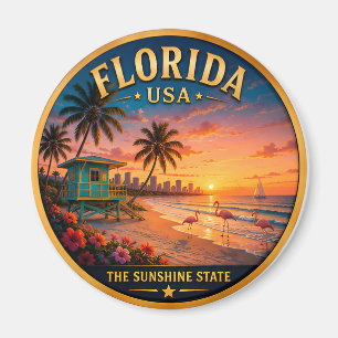 Florida Palm Beach Vacation Memories 🟡 Magnet