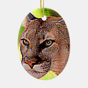 Florida Panther Ceramic Tree Decoration