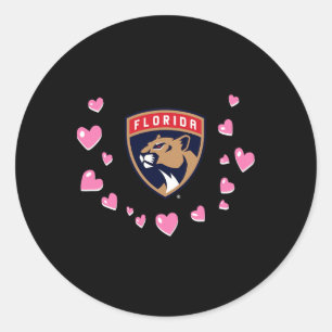 Florida Panthers Valentine Love Nhl Officially Lic Classic Round Sticker