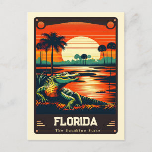 Florida Patriotic Spirit Vintage Postcard
