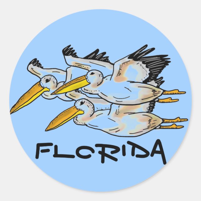 Florida pelican blue stickers (Front)