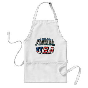 Florida Picture and USA Flag Text Standard Apron