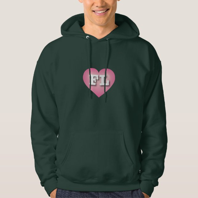 Florida Pink Fade Heart - I love FL Hoodie (Front)