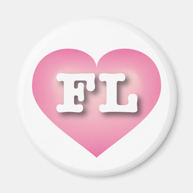 Florida Pink Fade Heart - I love FL Magnet (Front)