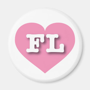 Florida Pink Heart - I love FL Magnet