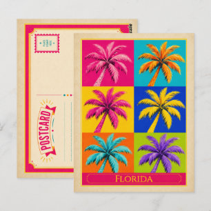 Florida Postcard Palm Tree Vintage Pop Art