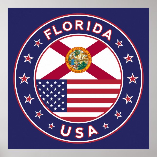 Florida, poster, medium size, blue poster (Front)
