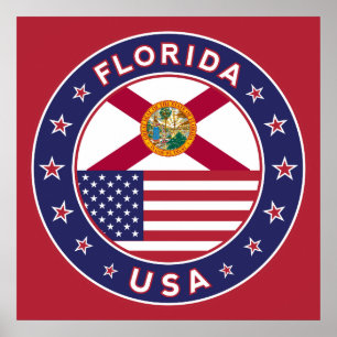 Florida, poster, medium size, red, 60cm poster