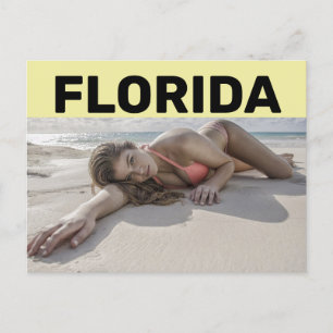 FLORIDA PRETTY BIKINI GIRL ON BEACH Postcard