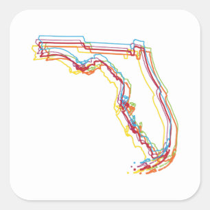 florida pride blur square sticker
