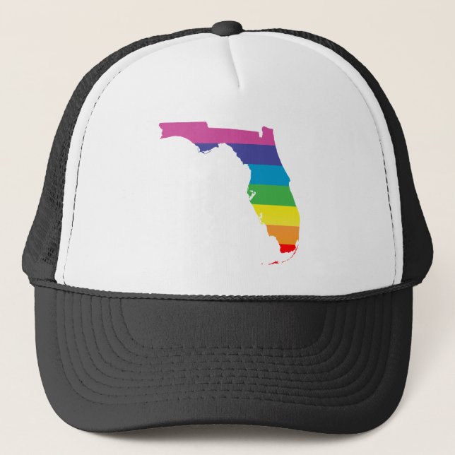 florida pride. striped. trucker hat (Front)