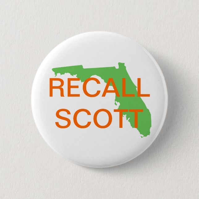 FLORIDA, RECALL SCOTT 6 CM ROUND BADGE (Front)