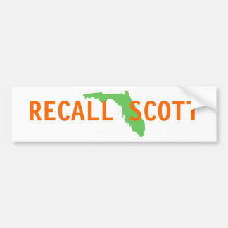 FLORIDA, RECALL SCOTT BUMPER STICKER