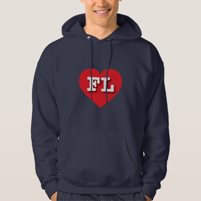 Florida Red Heart - I love FL Hoodie (Front)
